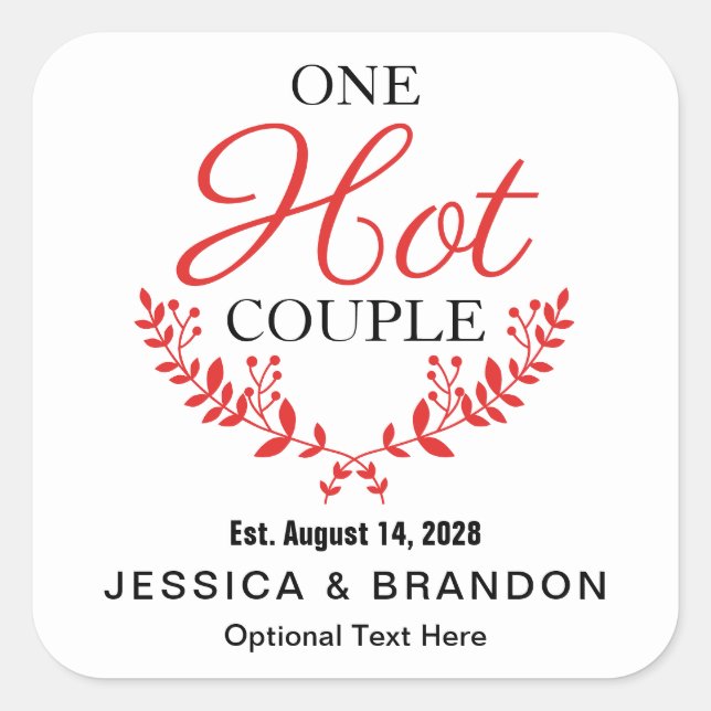 One Hot Couple Square Label HS036sqn (Front)