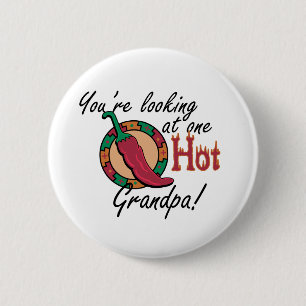 One Hot Grandpa 6 Cm Round Badge