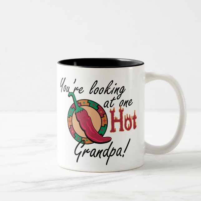 One Hot Grandpa Two-Tone Coffee Mug (Right)