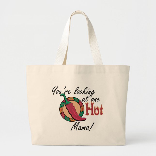 One Hot Mama Large Tote Bag (Front)
