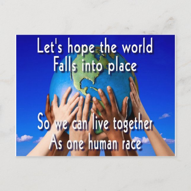 One human race postcard (Front)