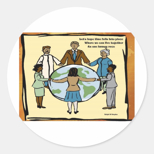 One humanity classic round sticker (Front)