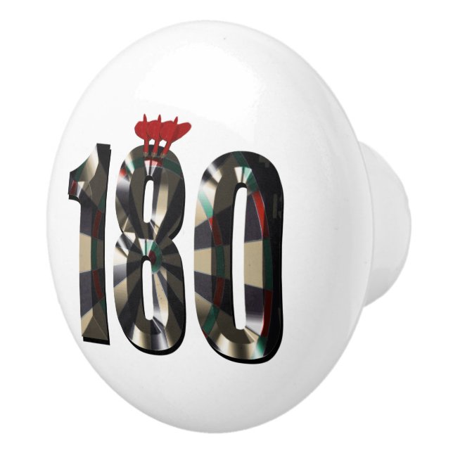 One Hundred And Eighty At Darts, Ceramic Knob (Right)