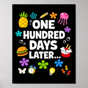 One Hundred Days Later 100 Days Of School Student  Poster