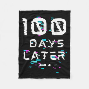 One Hundred Days Later 100th Day Of School Glitch Fleece Blanket