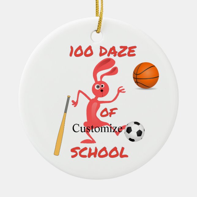One Hundred Daze Of School Thunder_Cove Ceramic Tree Decoration (Front)
