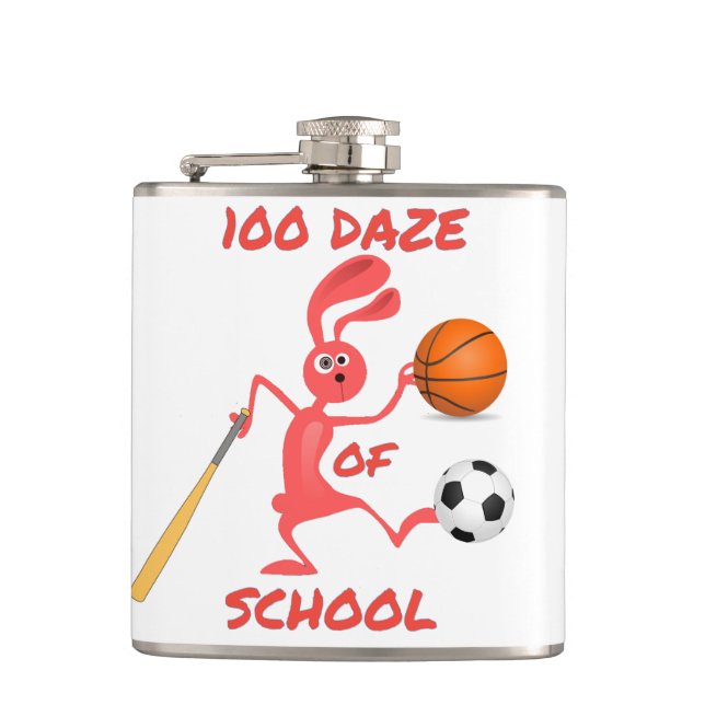 One Hundred Daze Of School Thunder_Cove  Hip Flask (Front)