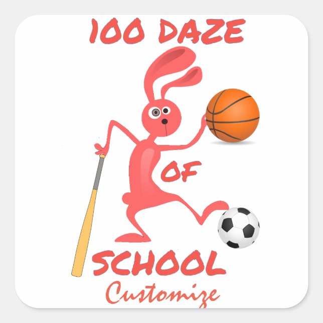 One Hundred Daze Of School Thunder_Cove Square Sticker (Front)