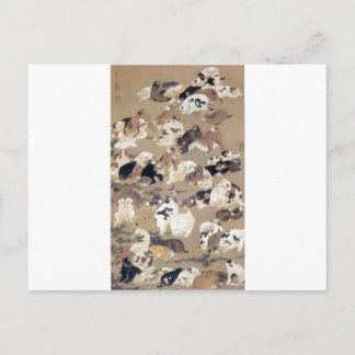 One Hundred Dogs by Ito Jakuchu Postcard