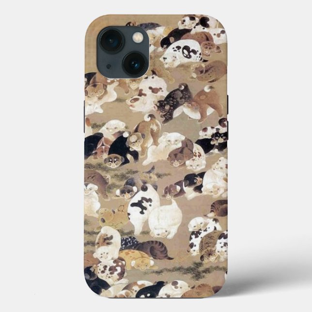 One Hundred Dogs Illustration by Ito Jakuchu Case-Mate iPhone Case (Back)