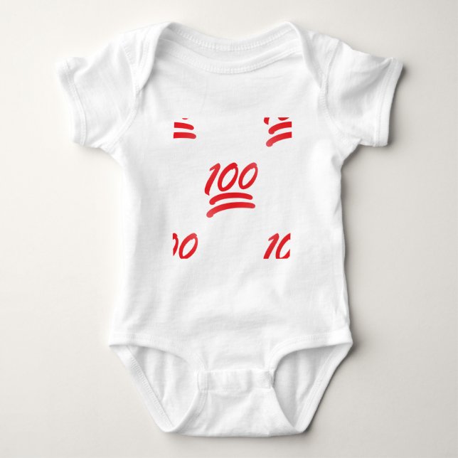 one hundred emoji baby bodysuit (Front)