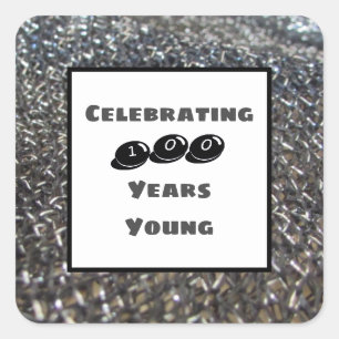 One Hundred Years Young Elegant Milestone Birthday Square Sticker