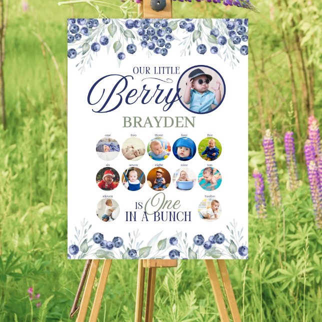 One In A Bunch First Birthday Collage Sign (Creator Uploaded)