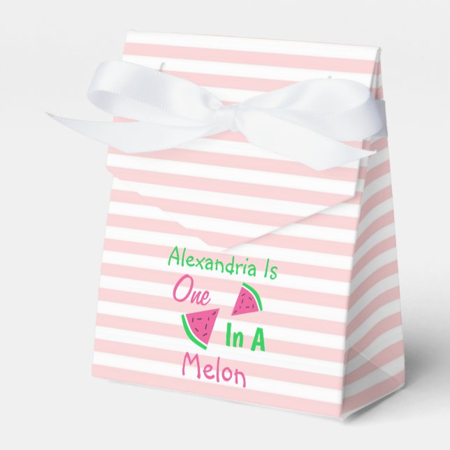 One In A Melon 1st Birthday Favour Box (Front Side)