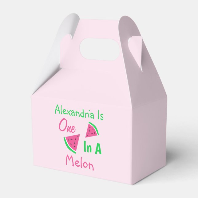 One In A Melon 1st Birthday Favour Box (Front Side)