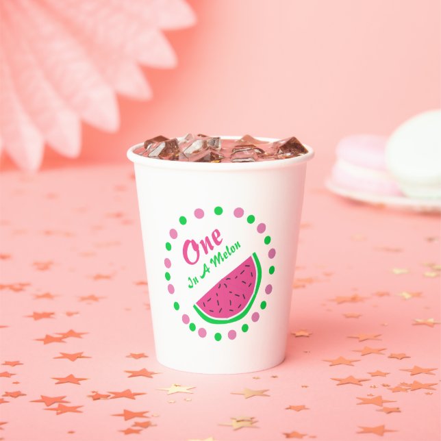 One In A Melon 1st Birthday Paper Cups (Insitu)