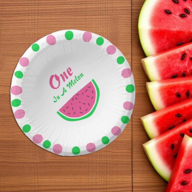 One In A Melon 1st Birthday Paper Plate (Creator Uploaded)