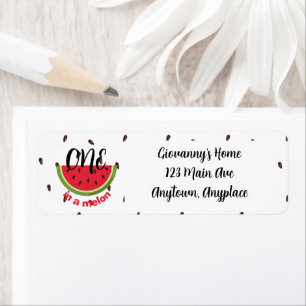 One in a Melon 1st Birthday Party Return Address
