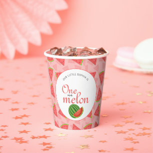 One In A Melon 1st Birthday Party Watermelon  Paper Cups