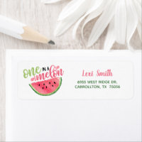 One in a Melon Address Label - Pink