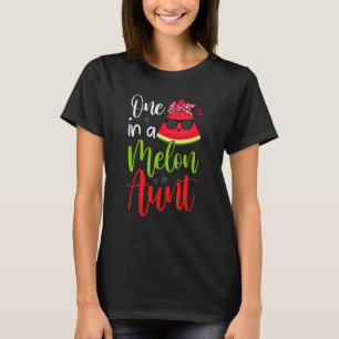 One In A Melon Aunt  Watermelon Bow Tie Sunglasses T-Shirt