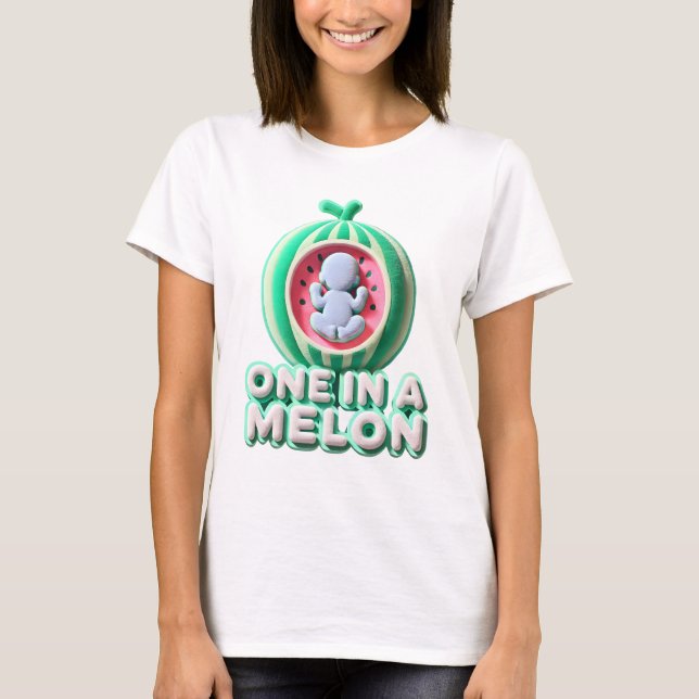 One in a Melon Baby Announcement  T-Shirt (Front)