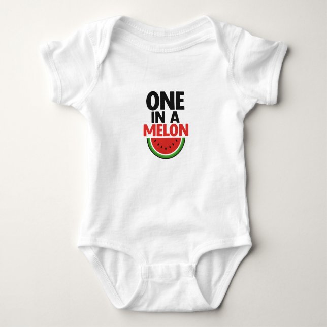One in a Melon Baby Bodysuit – Cute Watermelon Des (Front)