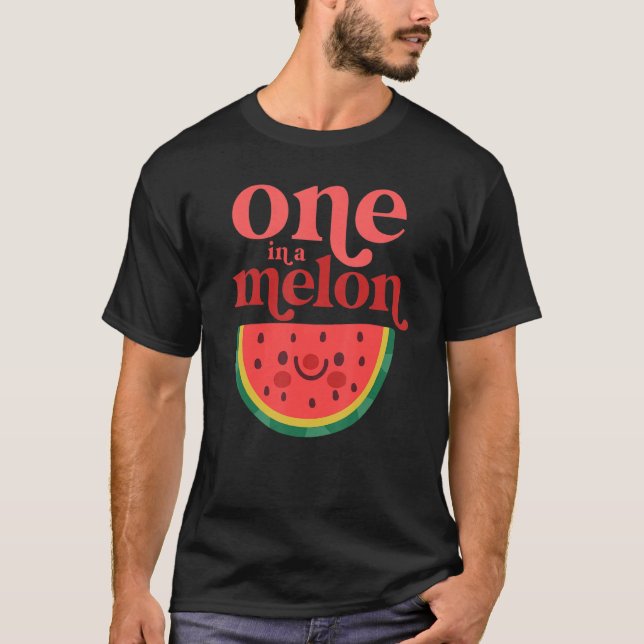 One In A Melon Baby Cute Watermelon First Birthday T-Shirt (Front)