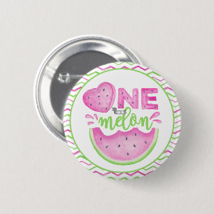 One in a Melon Birthday Button – Pink Watermelon 