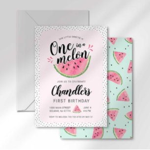 One in a Melon Birthday Invitation