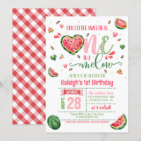 One in a Melon Birthday Invitation - Gingham