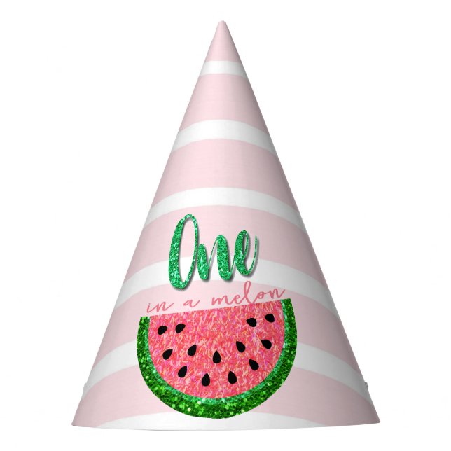 One in a melon, Birthday Party Hat, Watermelon Hat (Front)