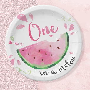 One in a Melon Birthday Party Paper Plates