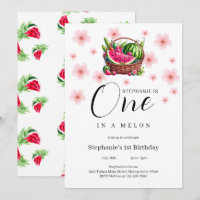 One in a Melon Cherry Blossom 1st Birthday Party