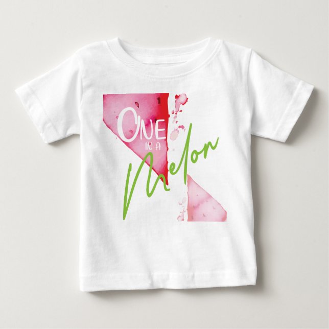 One In a Melon Cute Birthday Girl Baby T-Shirt (Front)