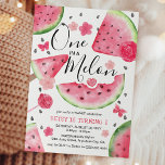 'One in a Melon' Cute Watermelon Girl 1st Birthday Invitation<br><div class="desc">Cute watermelon 'One in a Melon' Pink Girl 1st Birthday Party Invitation. Design features juicy watercolor watermelons,  lollipops,  ice-lolly,  butterflies and flowers. The modern birthday celebration is easy to customise using the template provided. Perfect for summer garden parties.</div>