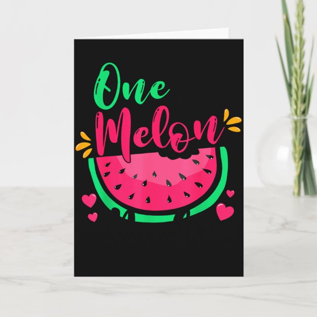 One In A Melon Dada Summer Birthday Party Matching Card (Front)