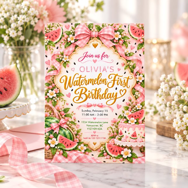 One in a Melon First Birthday Invitation (Creator Uploaded)