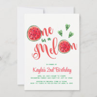 One in a Melon First Birthday Invitations