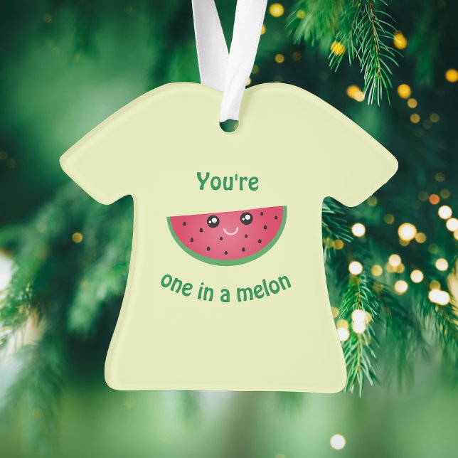 One In A Melon Funny Cute Kawaii Watermelon Ornament (Creator Uploaded)