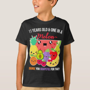 One in a Melon Funny Fruit Saying 11th Birthday 11 T-Shirt