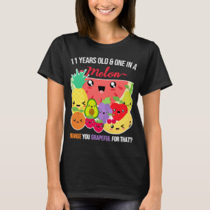 One in a Melon Funny Fruit Saying 11th Birthday 11 T-Shirt