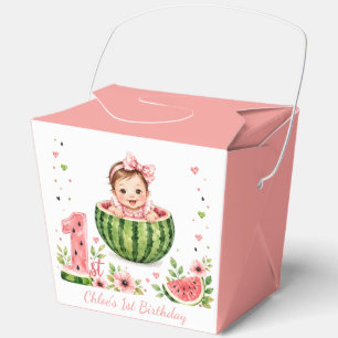 One in a Melon Girl 1st. Birthday Party Favour Box