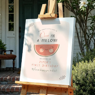 One In A Melon Girl First Birthday Party  Poster