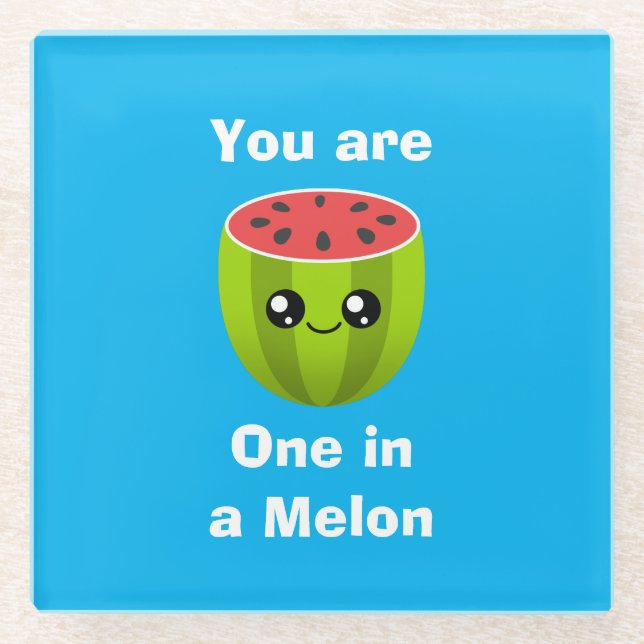 One in a Melon Glass Coaster (Front)