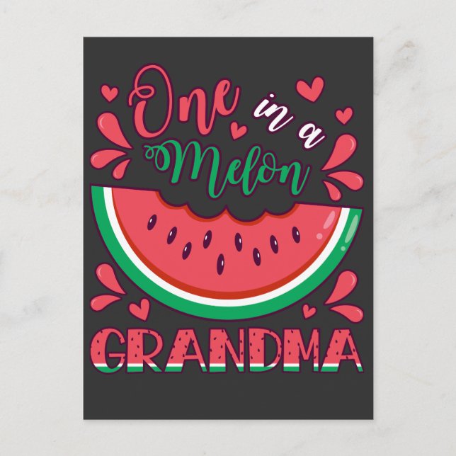 One in a Melon Grandma B-Day Party Postcard (Front)