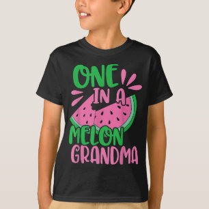 One In A Melon Grandma Watermelon Pink Grandmother T-Shirt