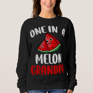One In A Melon Grandpa Watermelon Fruit Family Mat Sweatshirt