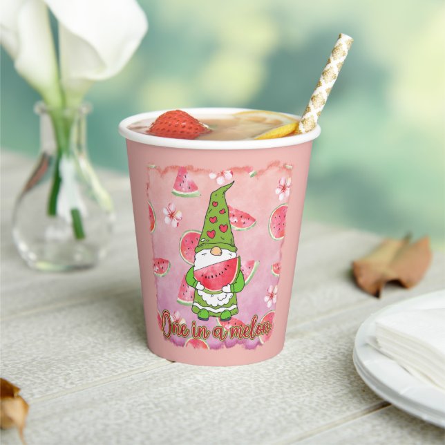 One in a Melon | Green Gnome & Watermelon Paper Cups (Insitu)