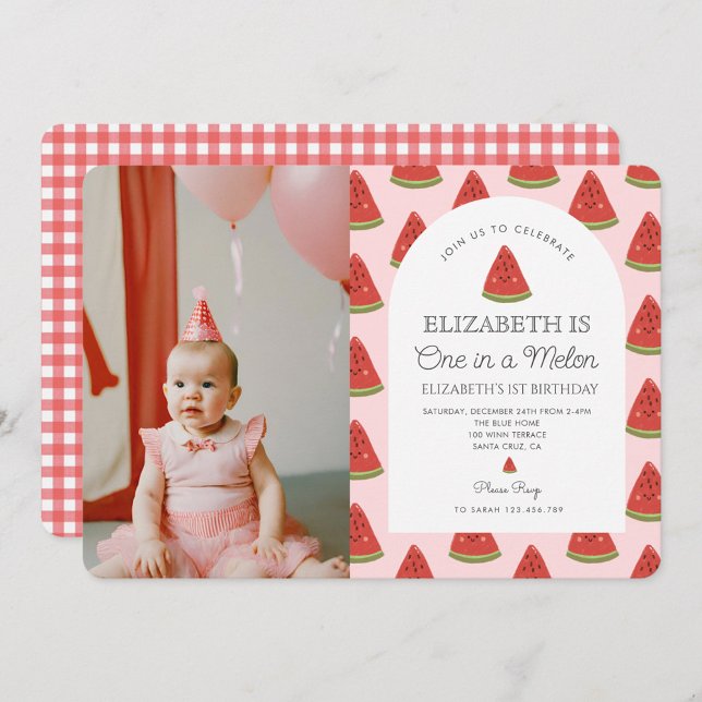 One In A Melon Little Sweetie First Birthday Invitation (Creator Uploaded)